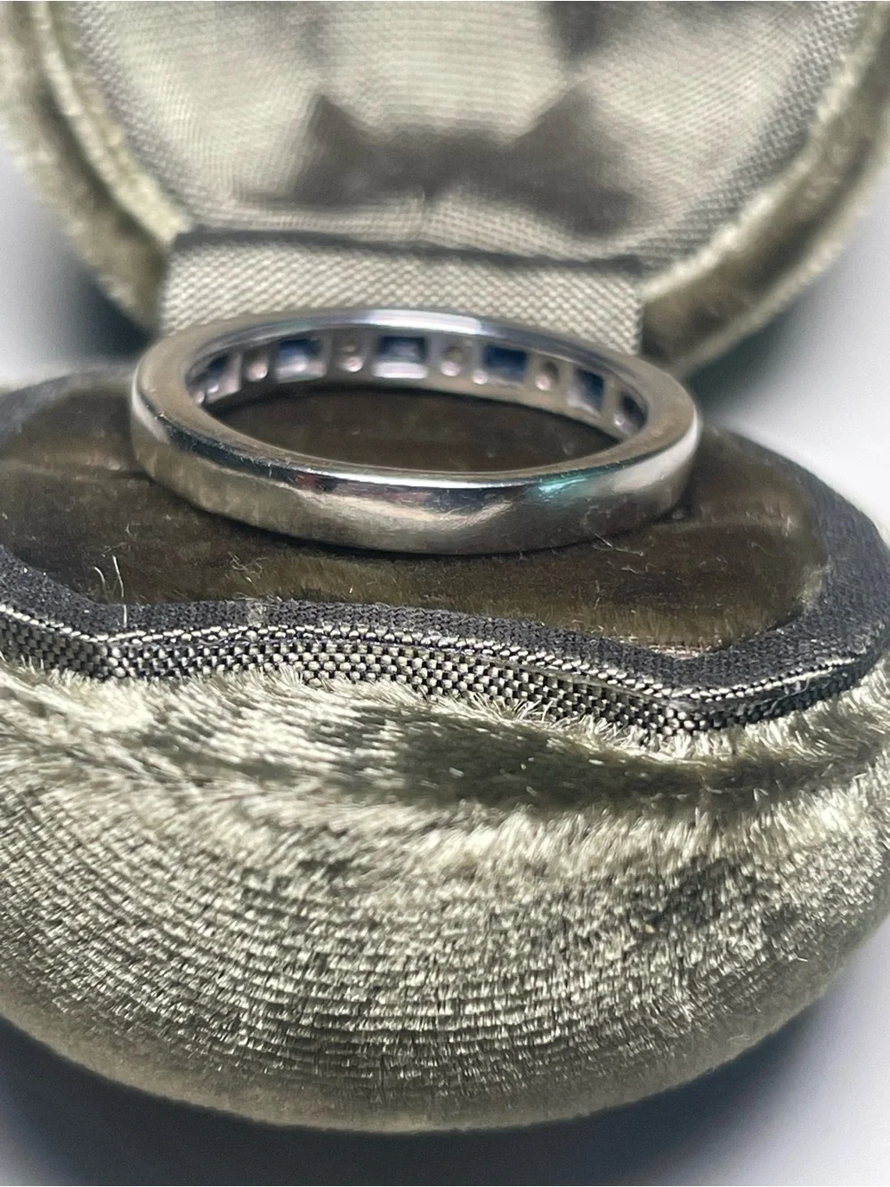 Effy 18k white gold band with sapphires and diamonds